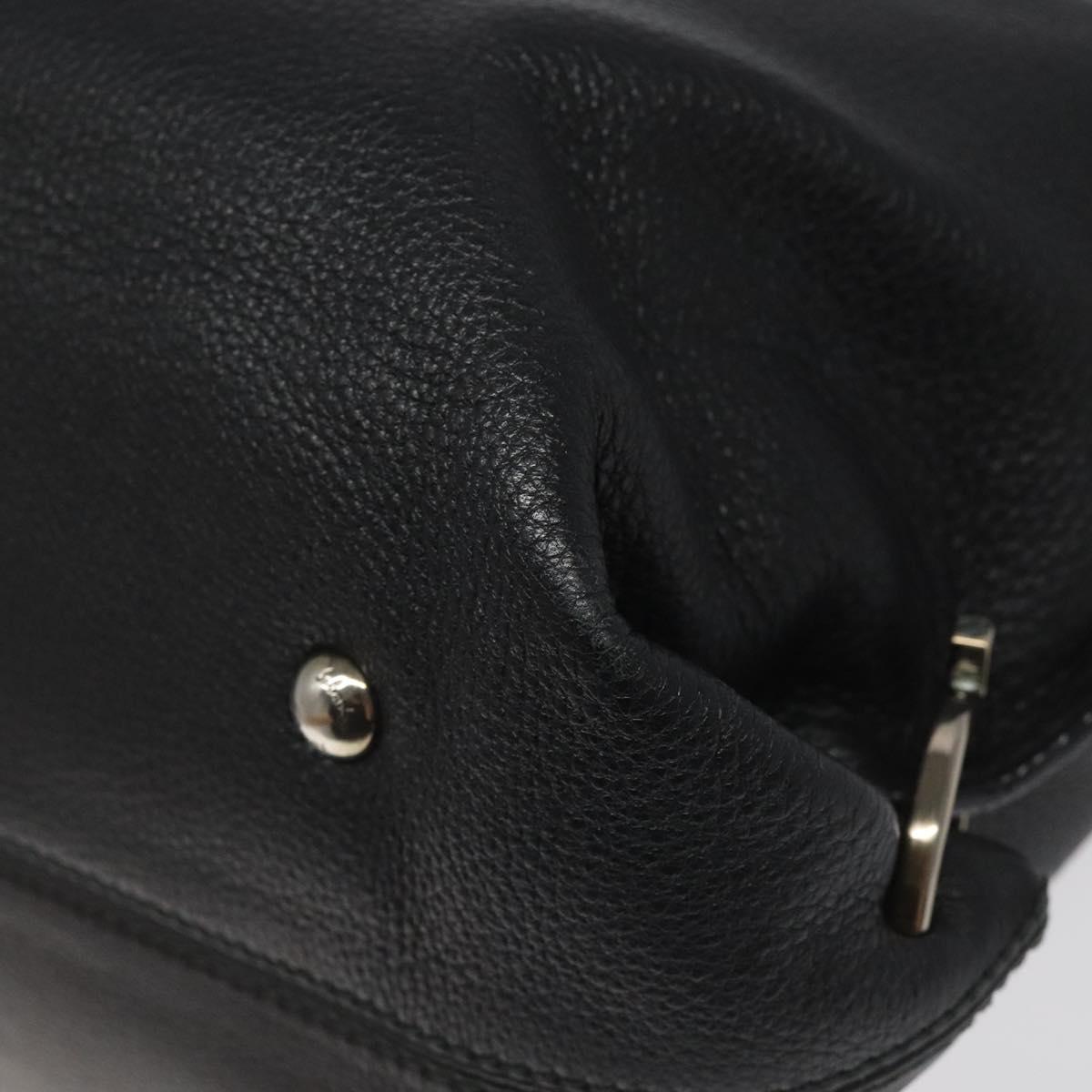 Salvatore Ferragamo Gancini, Black, Leather, handbag
