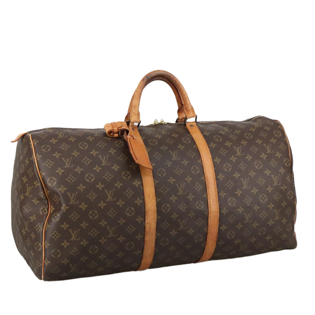 Louis Vuitton Keepall 60, Brown, Canvas, travel