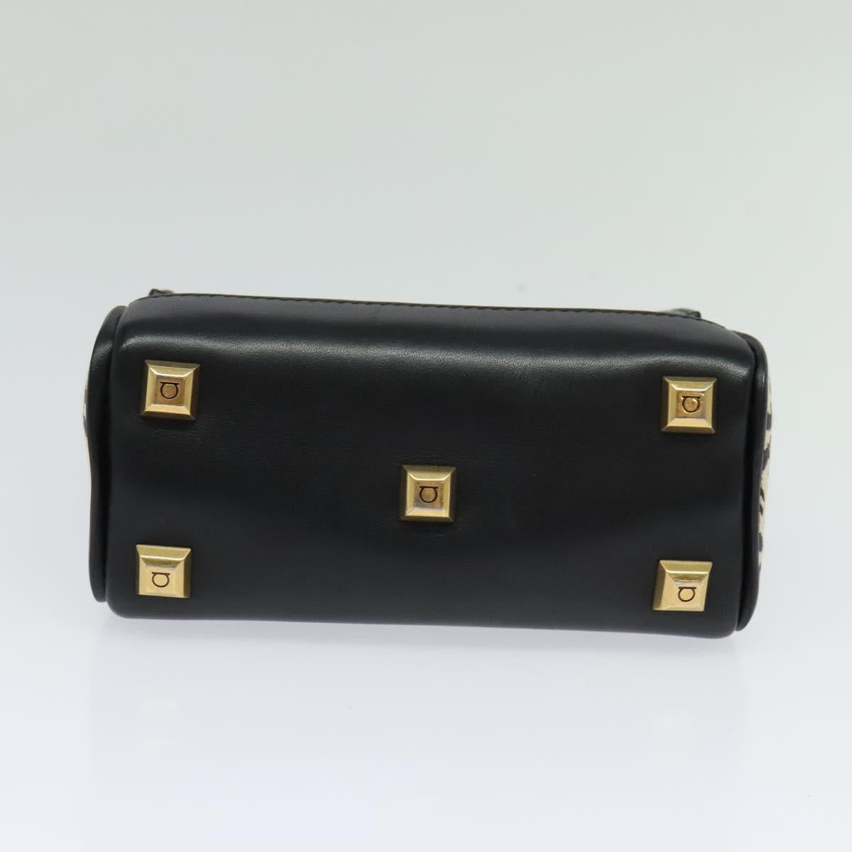 Salvatore Ferragamo Gancini, Black, Leather, handbag