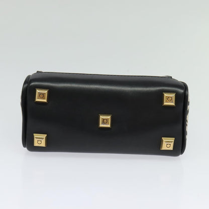 Salvatore Ferragamo Gancini, Black, Leather, handbag