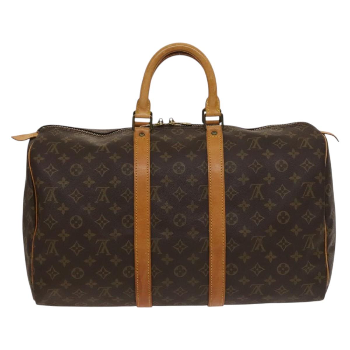 Louis Vuitton Keepall 45, Brown, Canvas, travel