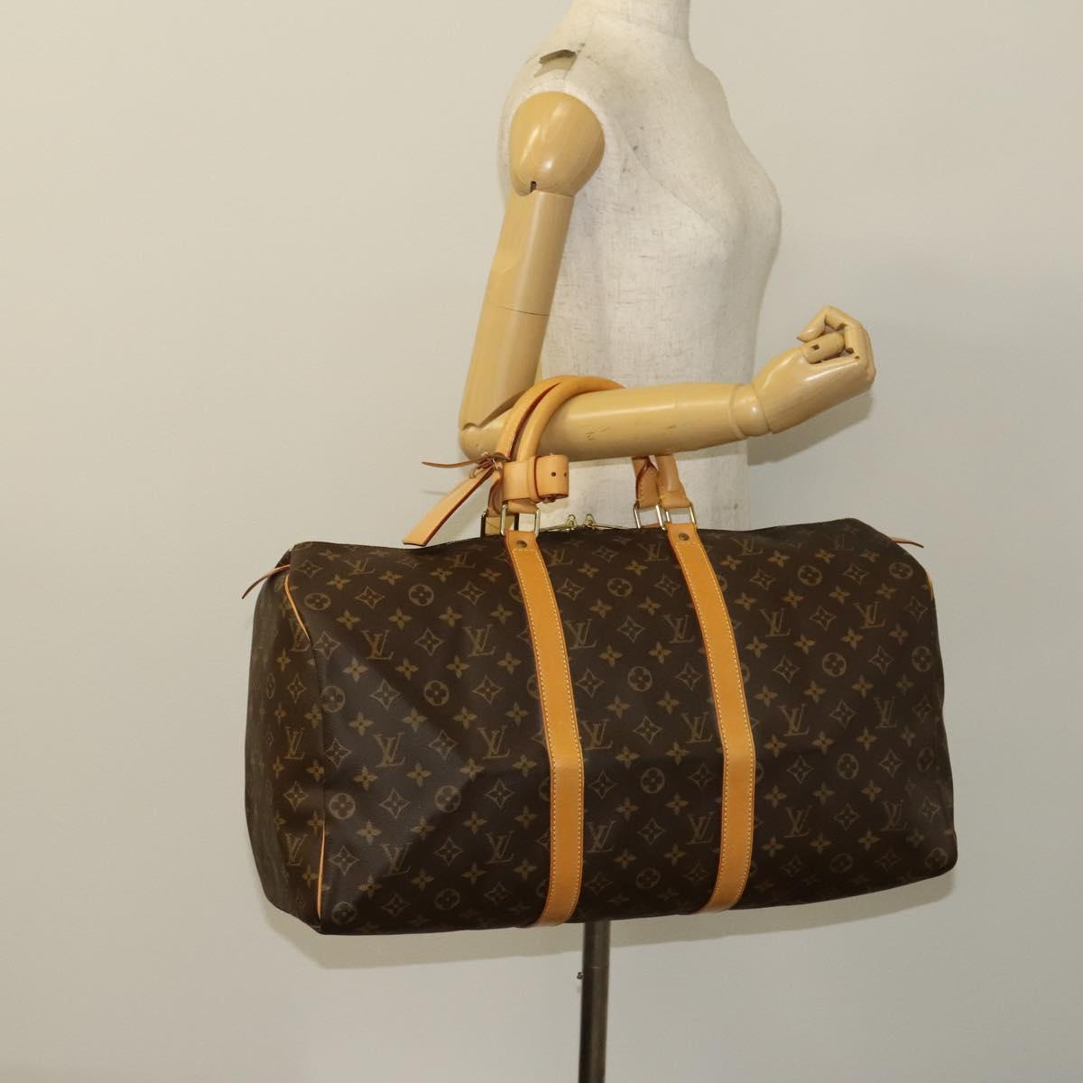 Louis Vuitton Keepall 50, Brown, Canvas, travel