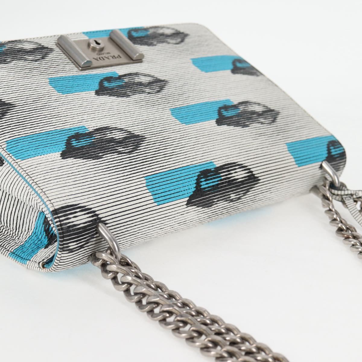 Prada Vitello, Silver, Leather, shoulder