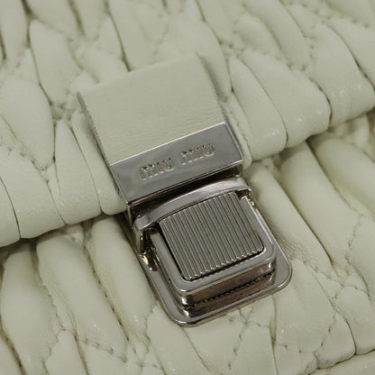 Miu Miu Crystal, White, Leather, shoulder