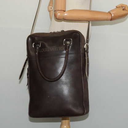 Louis Vuitton Bequia, Brown, Leather, handbag