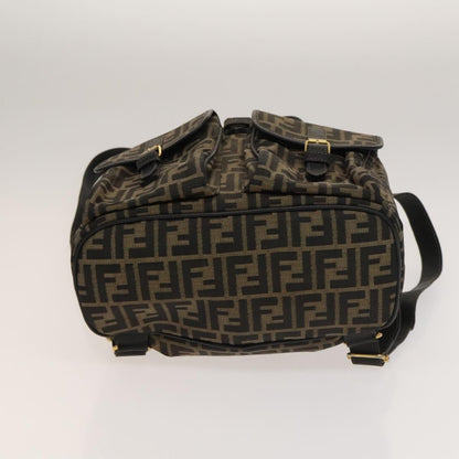Fendi Zucca, Brown, Canvas, backpack