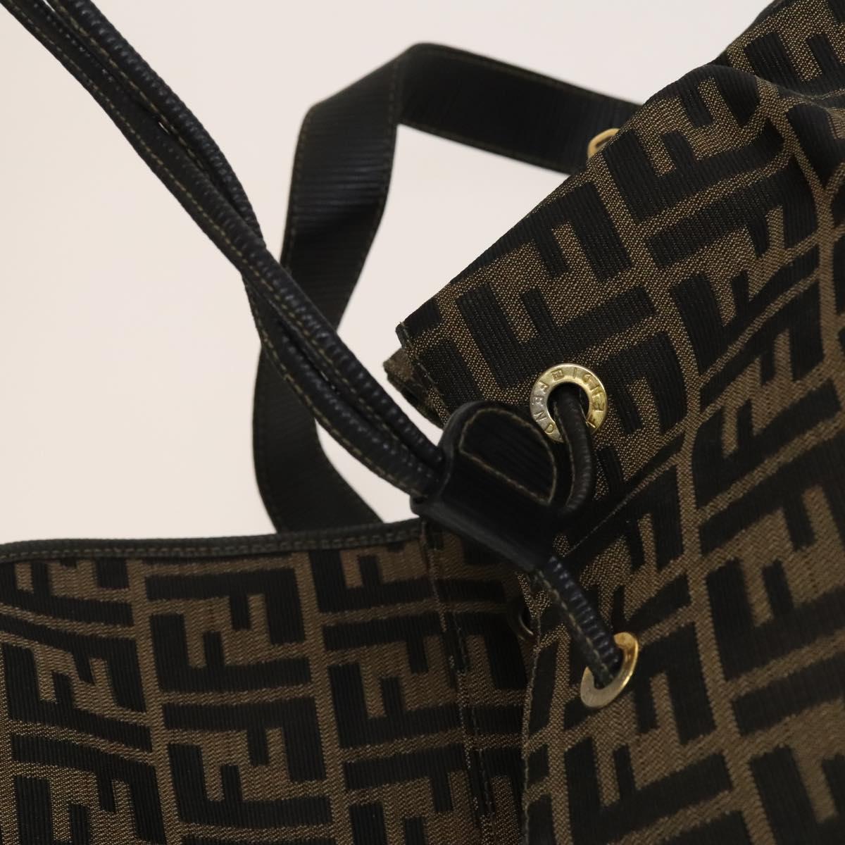 Fendi Zucca, Brown, Canvas, backpack