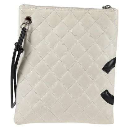 Chanel Cambon, White, Leather, shoulder
