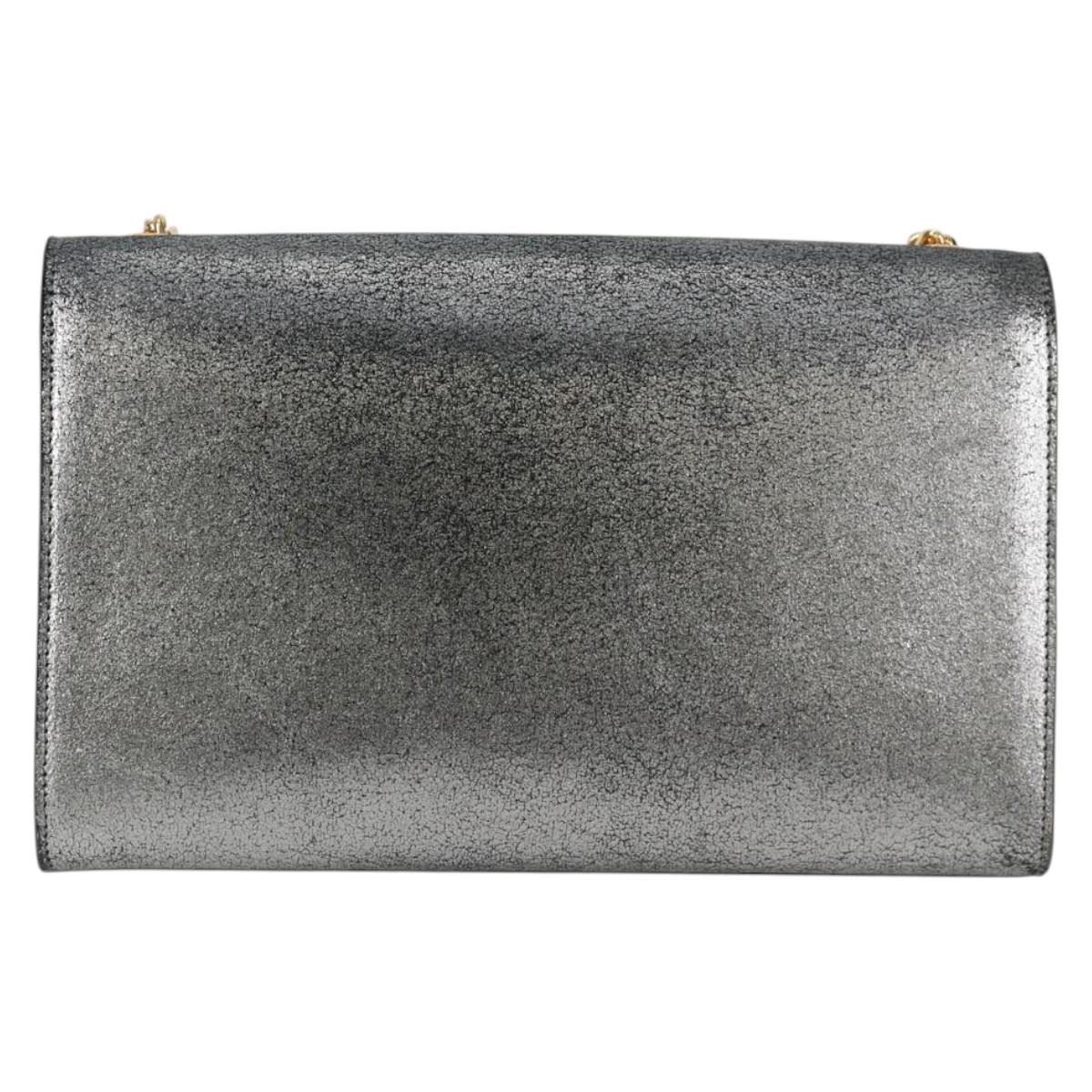 Saint Laurent Kate, Silver, Leather, shoulder