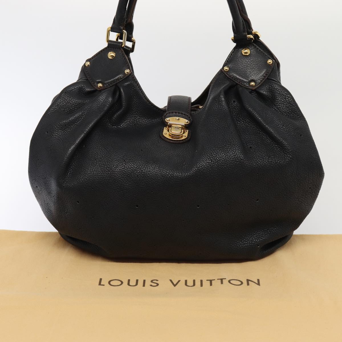 Louis Vuitton XL, Black, Leather, handbag