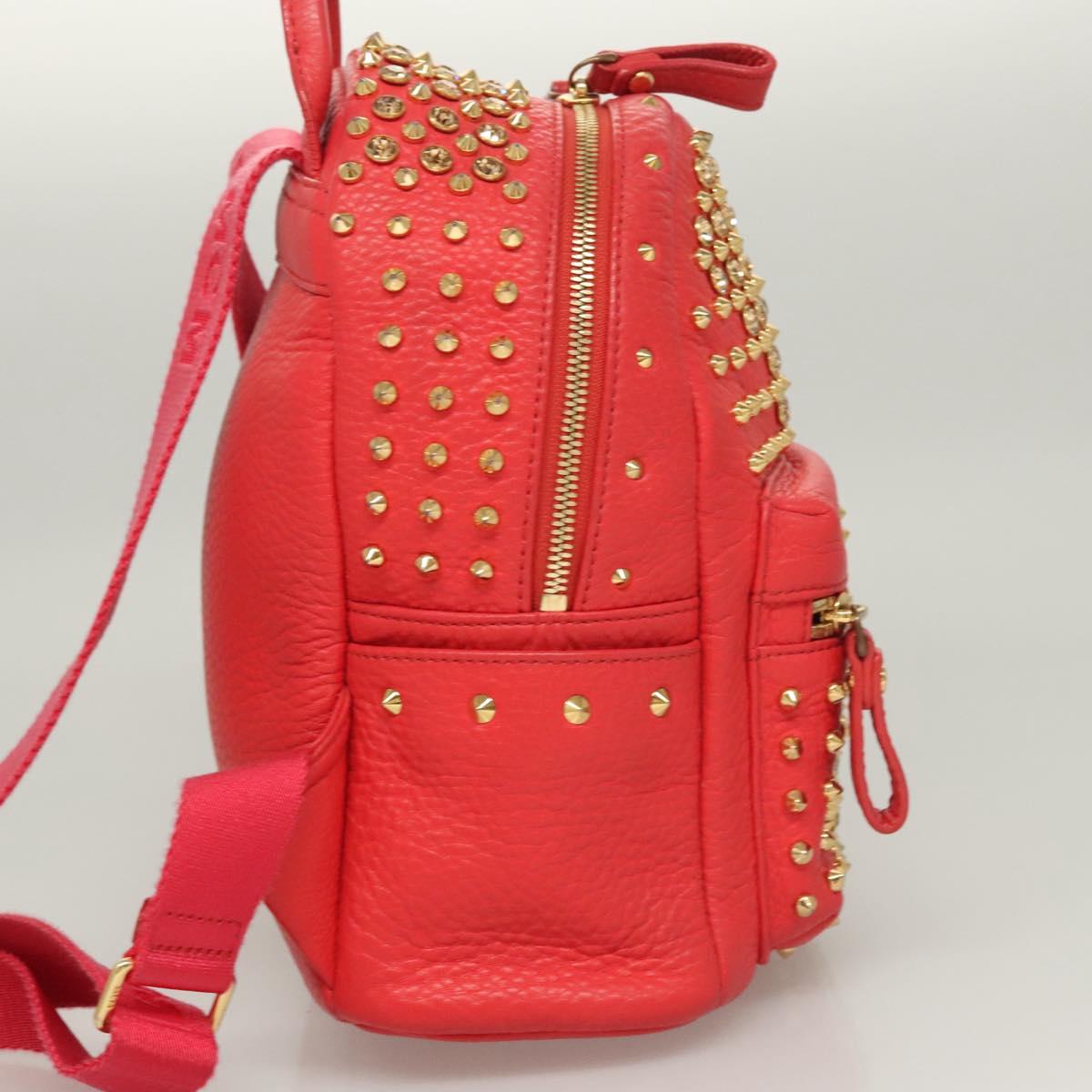 MCM Stark, Red, Leather, backpack