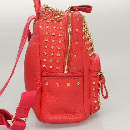 MCM Stark, Red, Leather, backpack