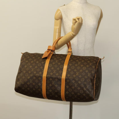 Louis Vuitton Keepall 55, Brown, Canvas, travel