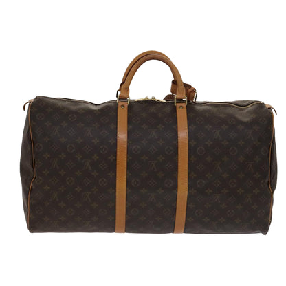 Louis Vuitton Keepall 60, Brown, Canvas, travel