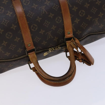 Louis Vuitton Keepall 55, Brown, Canvas, travel
