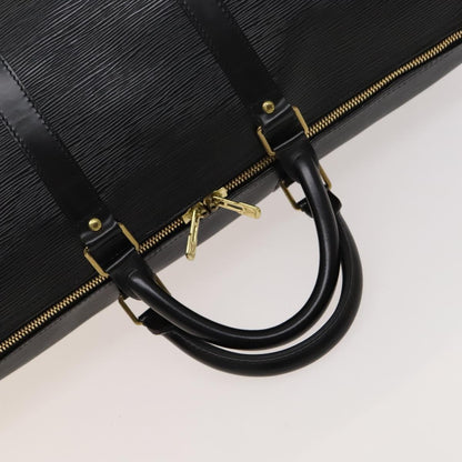 Louis Vuitton Keepall 50, Black, Leather, travel