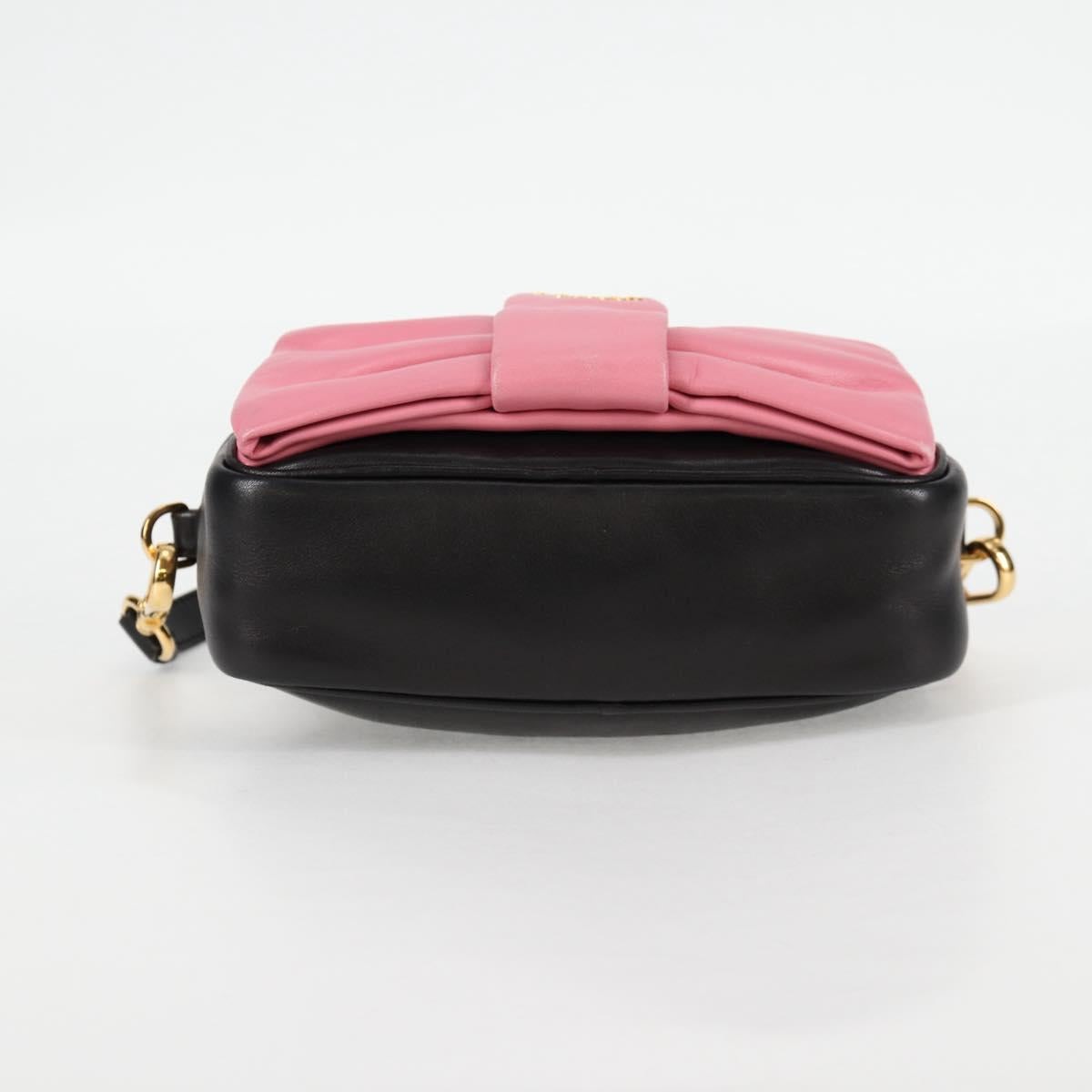 Prada Ribbon, Black, Leather, shoulder