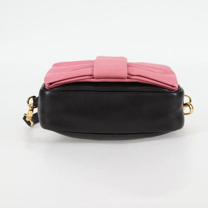 Prada Ribbon, Black, Leather, shoulder