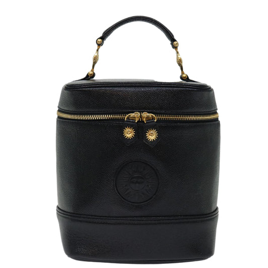 Versace Vanity, Black, Leather, handbag
