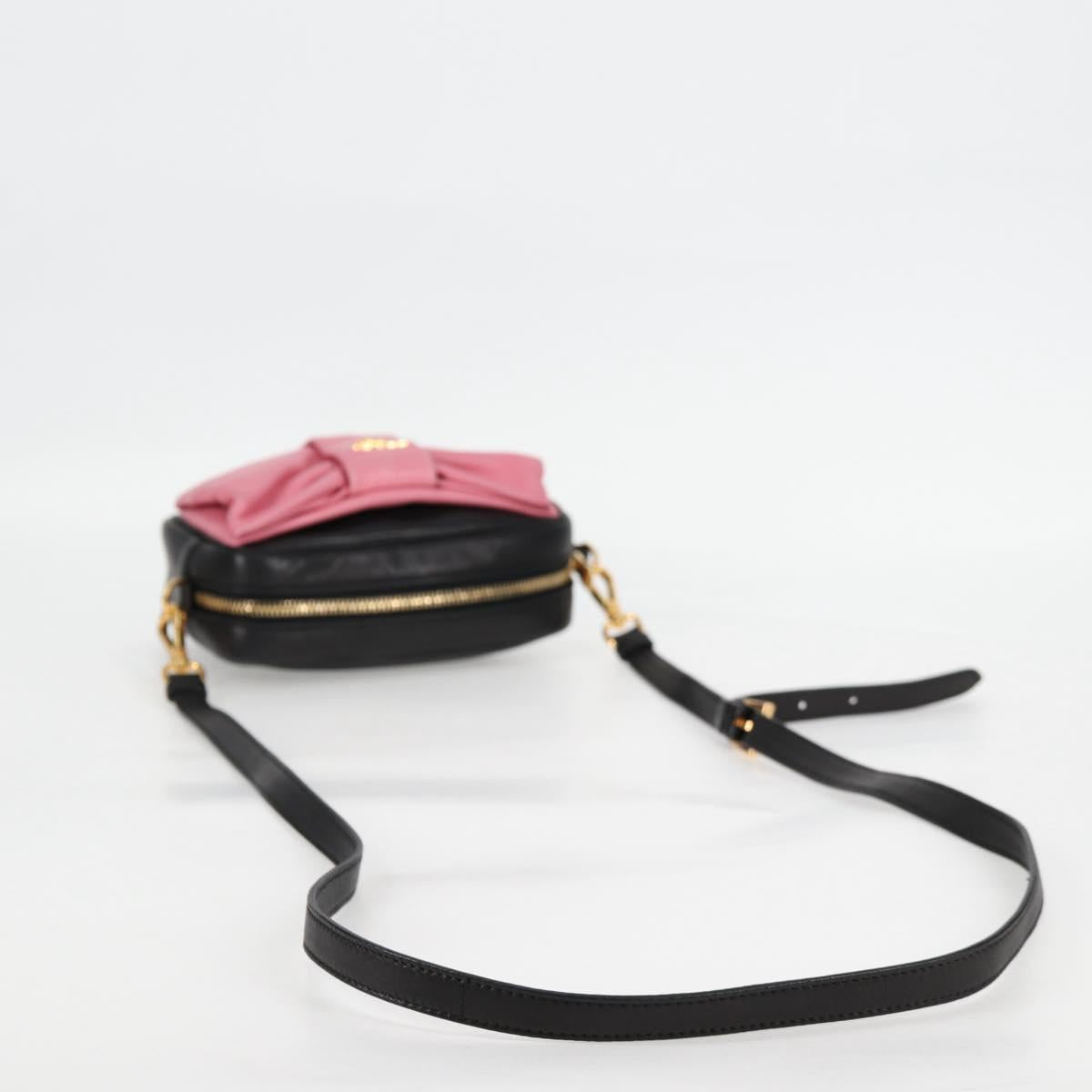 Prada Ribbon, Black, Leather, shoulder