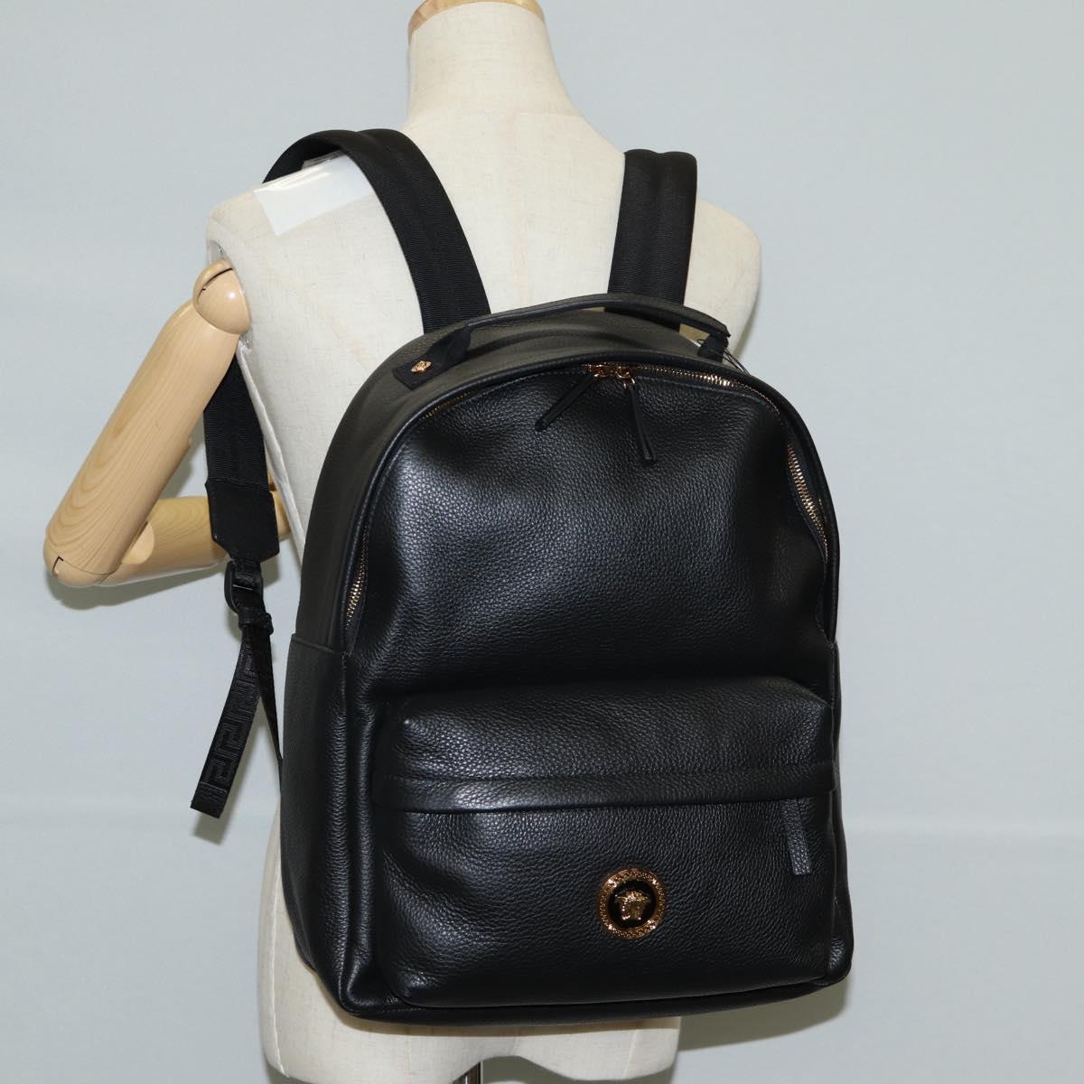 Versace Medusa, Black, Leather, backpack