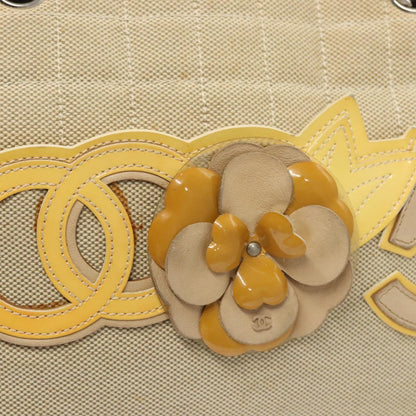 Chanel Camellia, Beige, Canvas, handbag