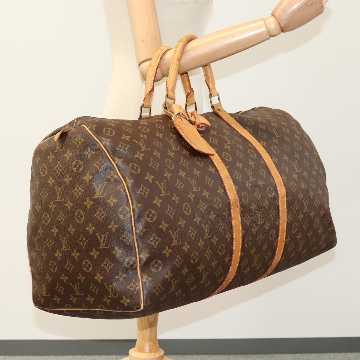 Louis Vuitton Keepall 60, Black, Canvas, travel
