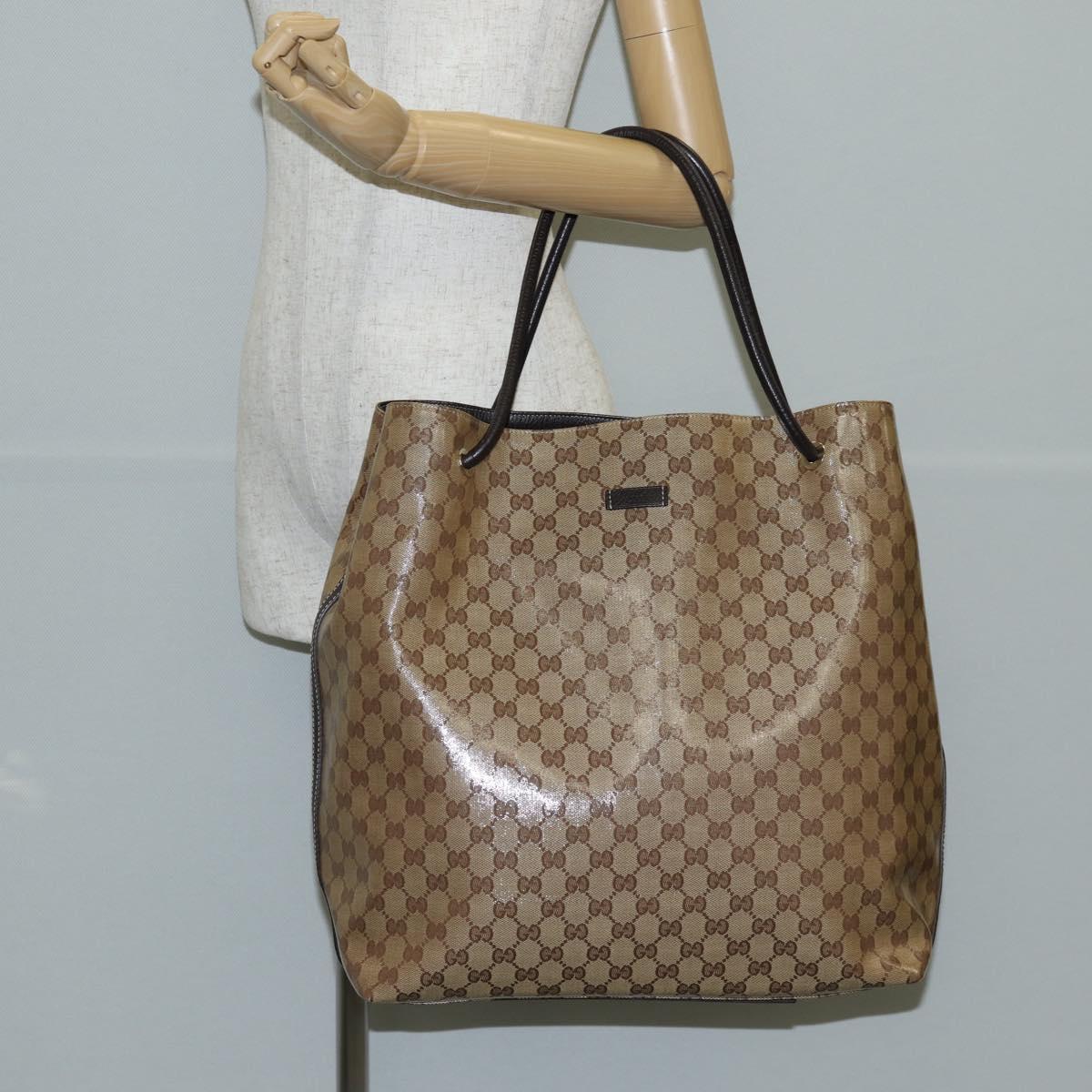 Gucci GG crystal, Beige, Canvas, tote