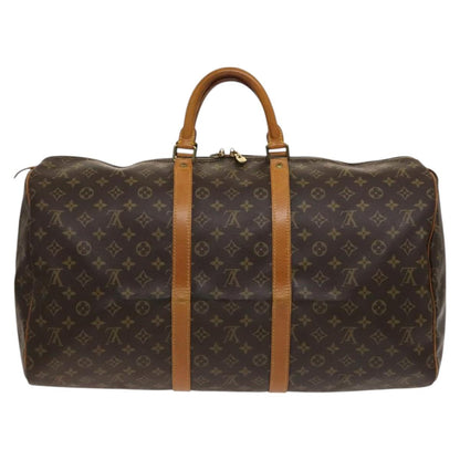 Louis Vuitton Keepall 55, Brown, Canvas, travel