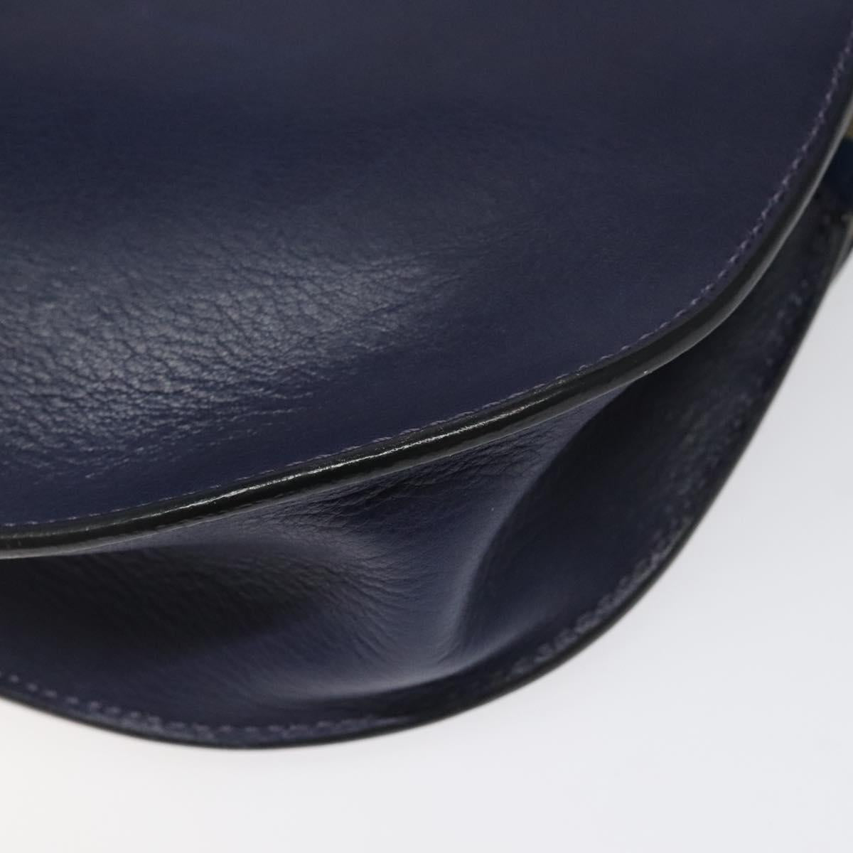 Chloe Georgia Shoulder Bag Leather, BLUE, LEATHER, Shoulder bag