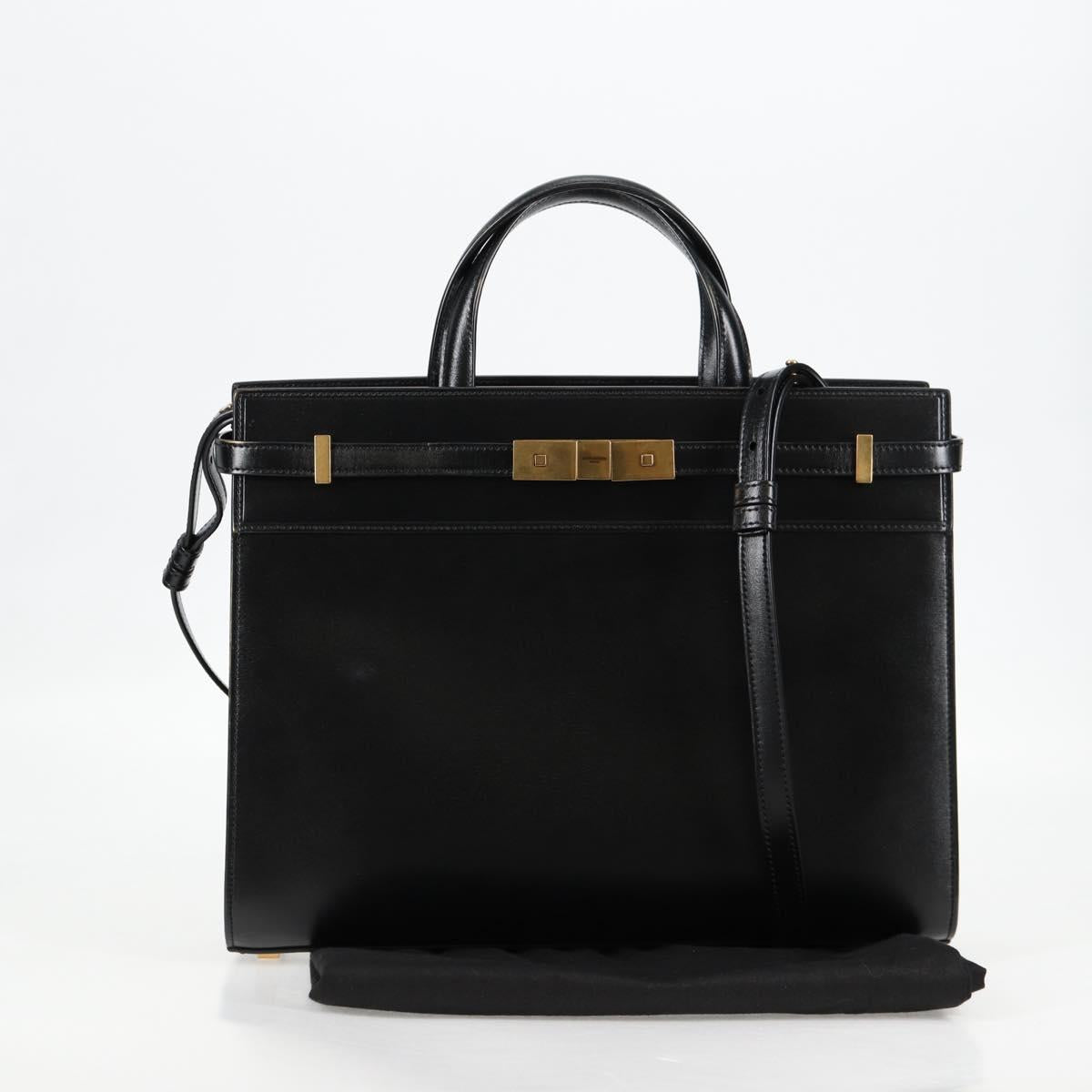Saint Laurent Manhattan, Black, Leather, handbag