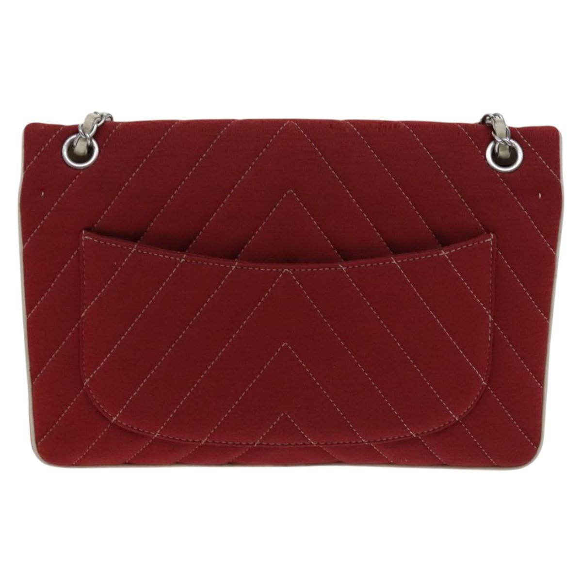Chanel Chevron Quilted Leo Lion Single Flap Bag Jersey and leather, RED, CANVAS, Handbag
