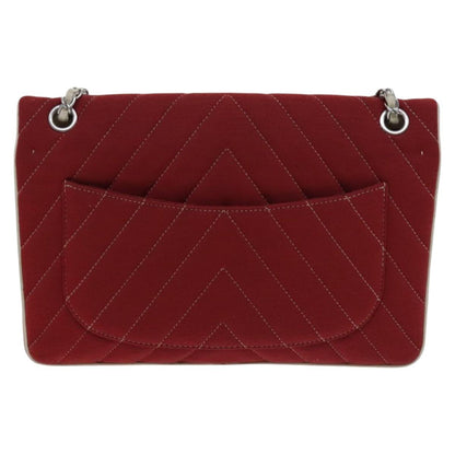 Chanel Chevron Quilted Leo Lion Single Flap Bag Jersey and leather, RED, CANVAS, Handbag