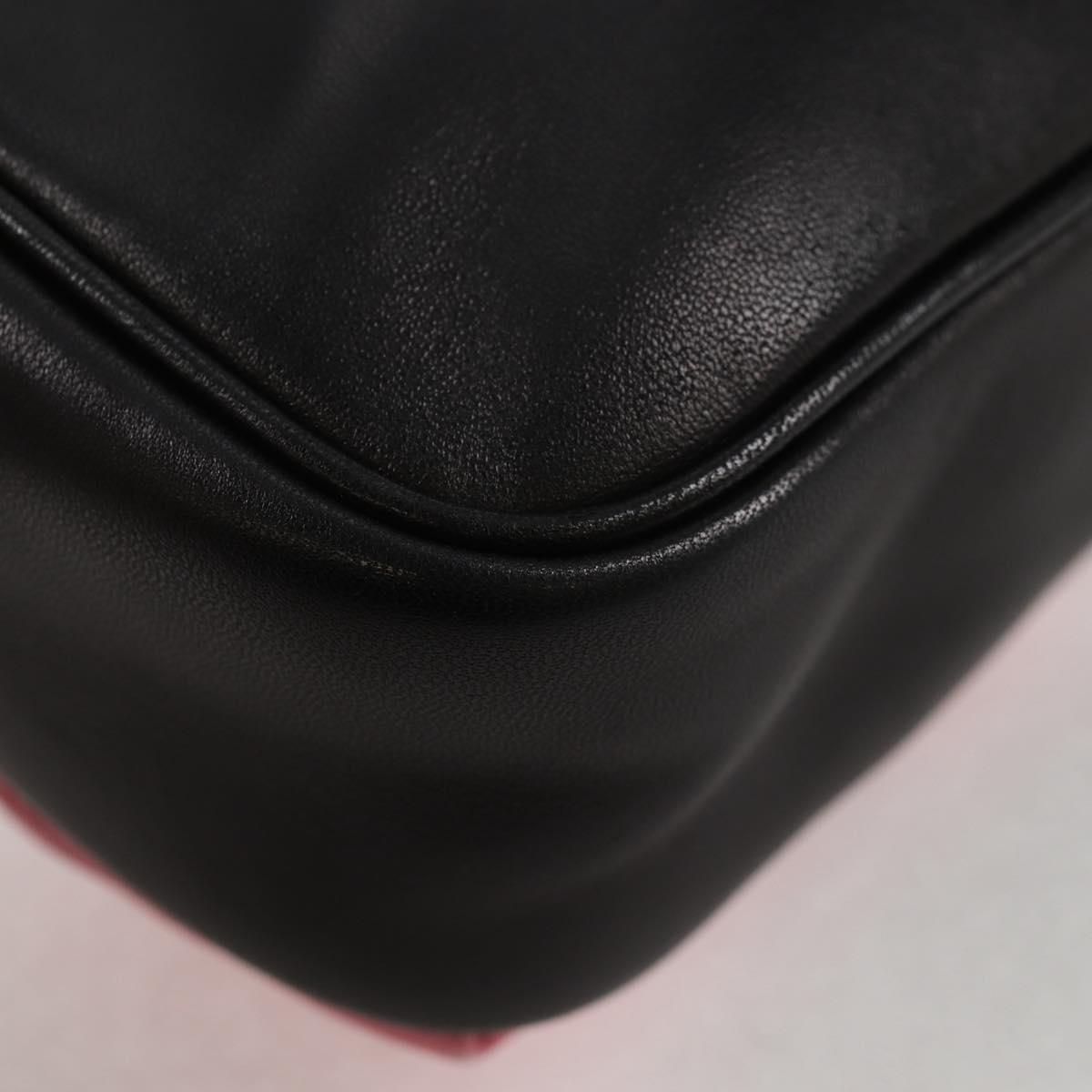 Prada Ribbon, Black, Leather, shoulder