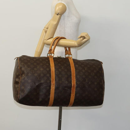 Louis Vuitton Keepall 55, Brown, Canvas, travel