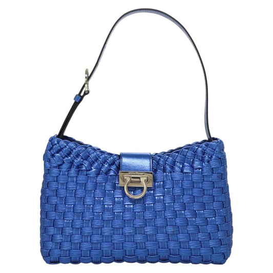 Salvatore Ferragamo Gancini, Blue, Leather, shoulder