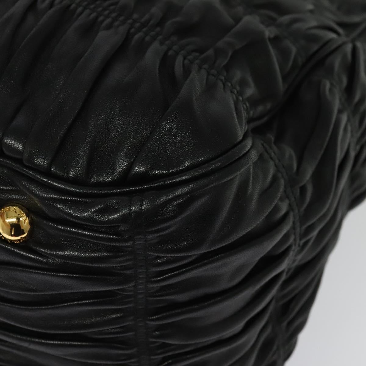 Prada Gaufre, Black, Leather, handbag