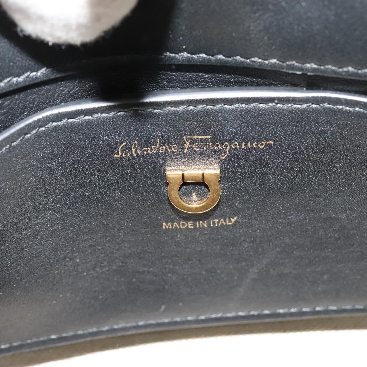 Salvatore Ferragamo Gancini, Black, Leather, handbag