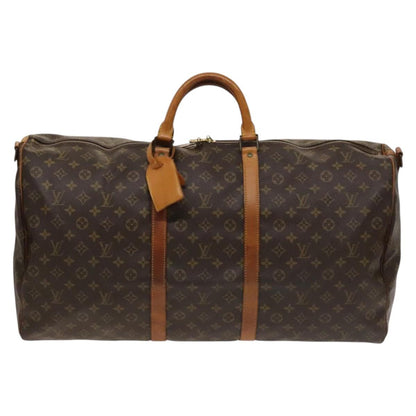 Louis Vuitton Keepall Bandoulière 55, Brown, Canvas, travel