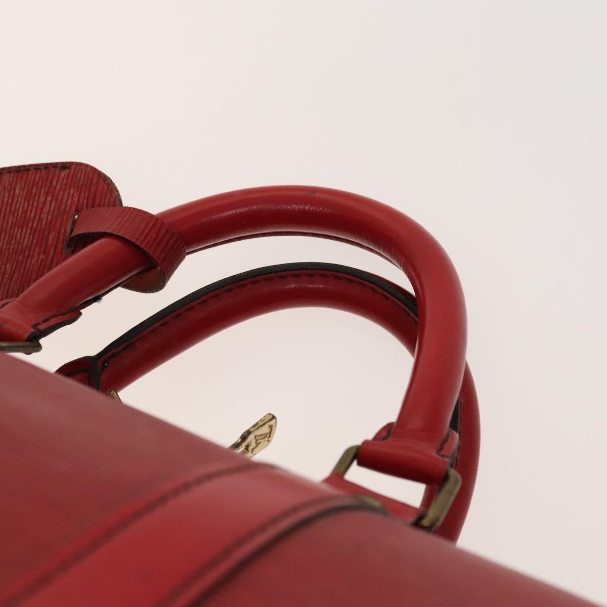 Louis Vuitton Keepall 50, Red, Leather, travel