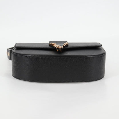 Versace Medusa, Black, Leather, shoulder