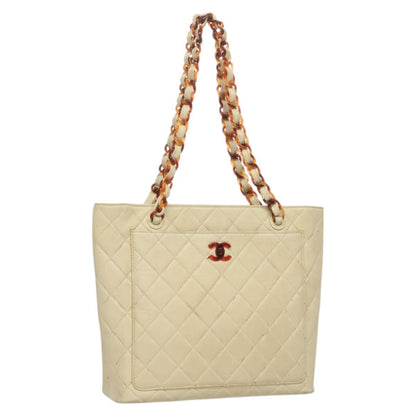 Chanel Shopping, Beige, Leather, tote