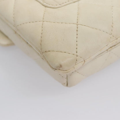 Chanel Cambon, White, Leather, shoulder