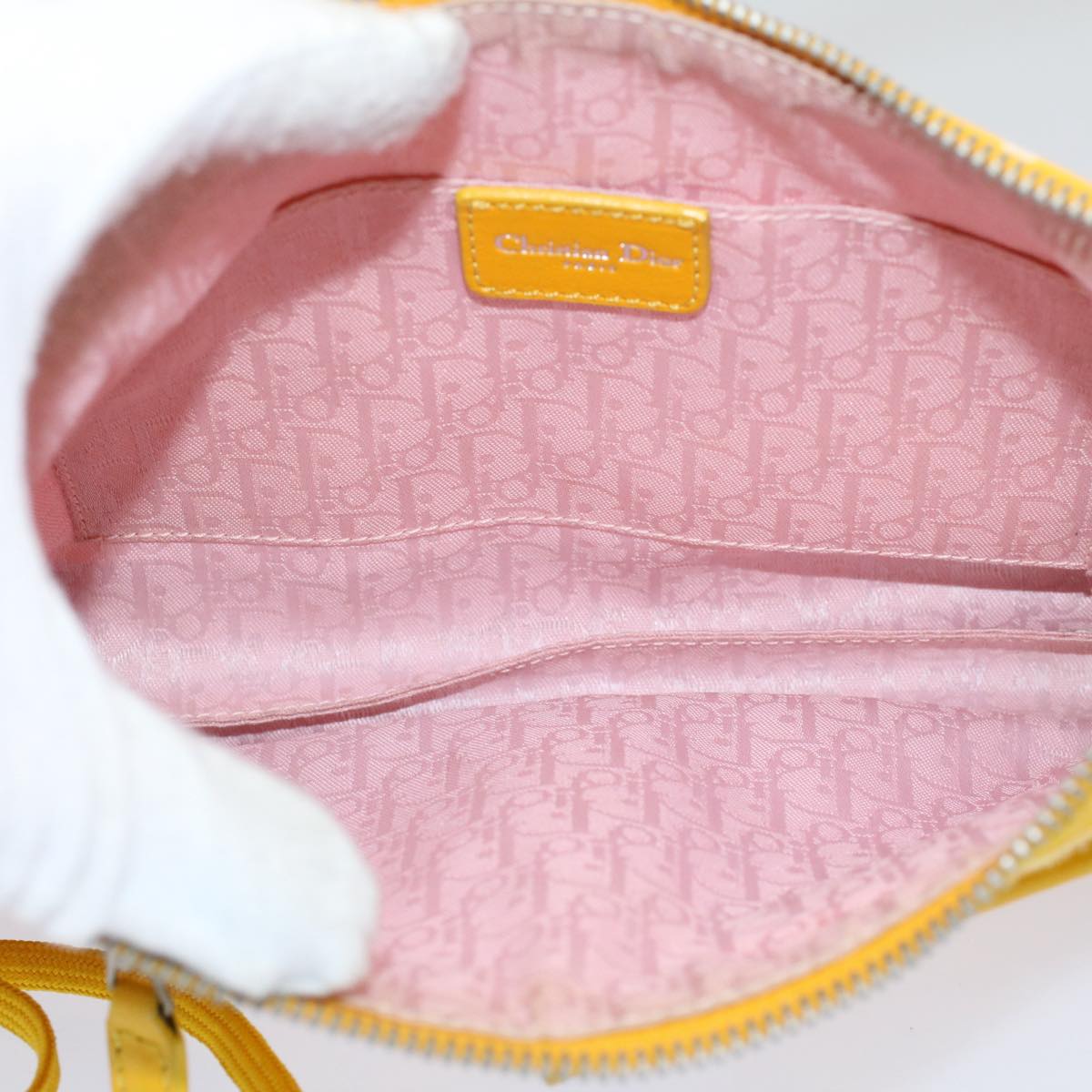 Christian Dior DIOR Surf Canvas, YELLOW, CANVAS, Shoulder bag