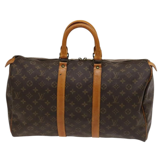 Louis Vuitton Keepall 45, Brown, Canvas, travel