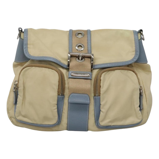 Prada Re-Nylon, Beige, Canvas, shoulder