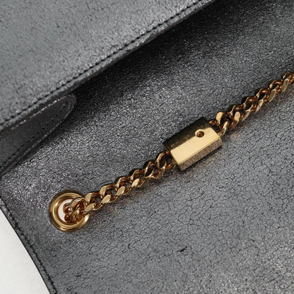 Saint Laurent Kate, Silver, Leather, shoulder
