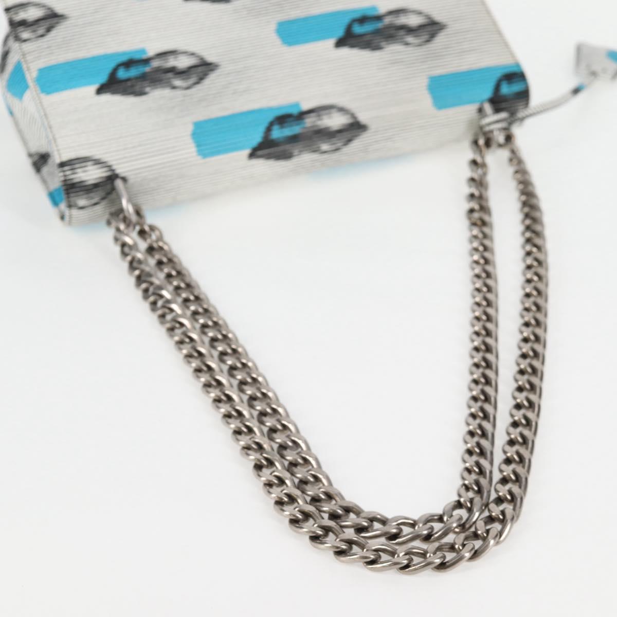 Prada Vitello, Silver, Leather, shoulder