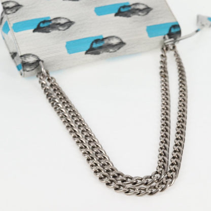 Prada Vitello, Silver, Leather, shoulder