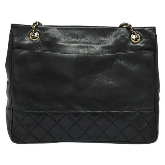 Chanel Vintage Shopping Tote Quilted Lambskin, BLACK, LEATHER, Tote bag